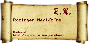 Rozinger Marléne névjegykártya